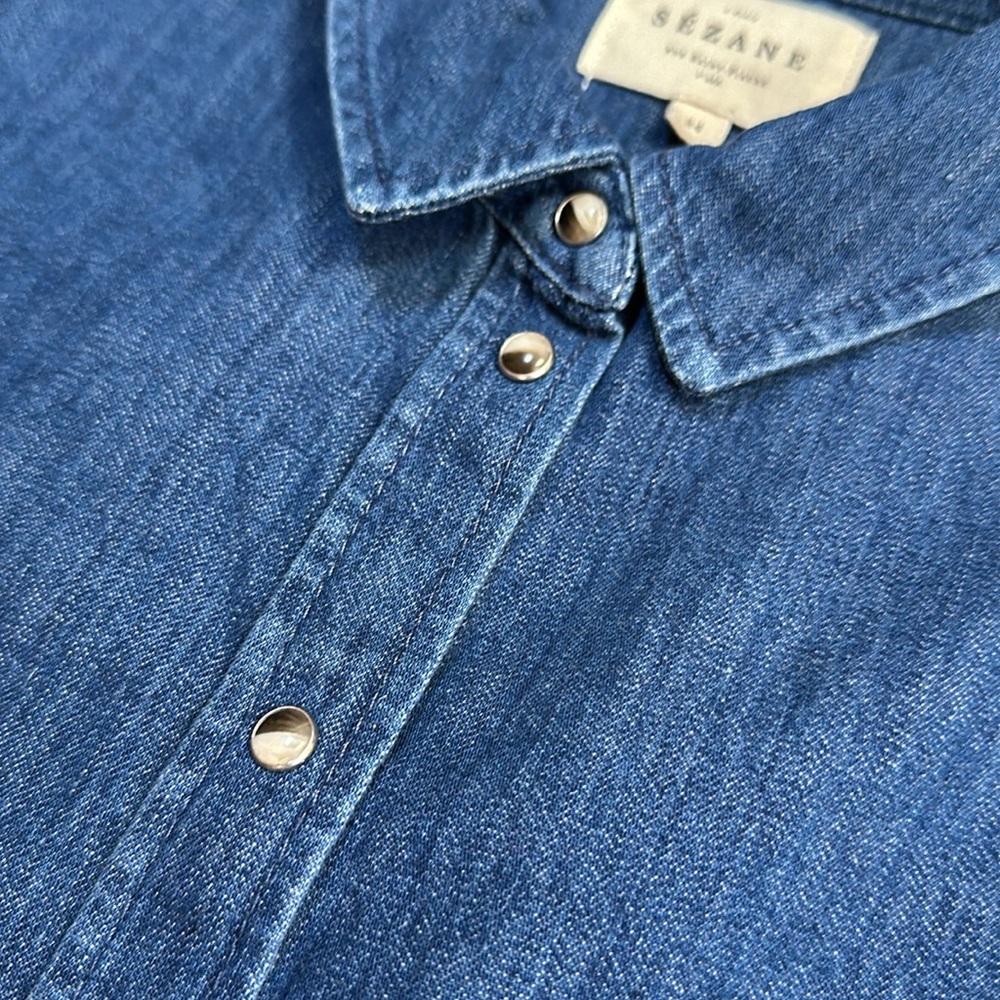 NWOT Sézane Max Blue Denim Shirt - Sz 34 FR, 2 US